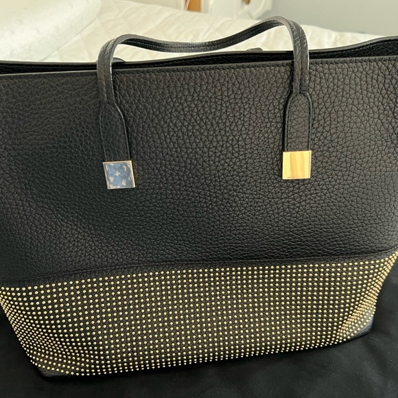 Escada large leather shopping bag with gold studs - Picture 3 of 11